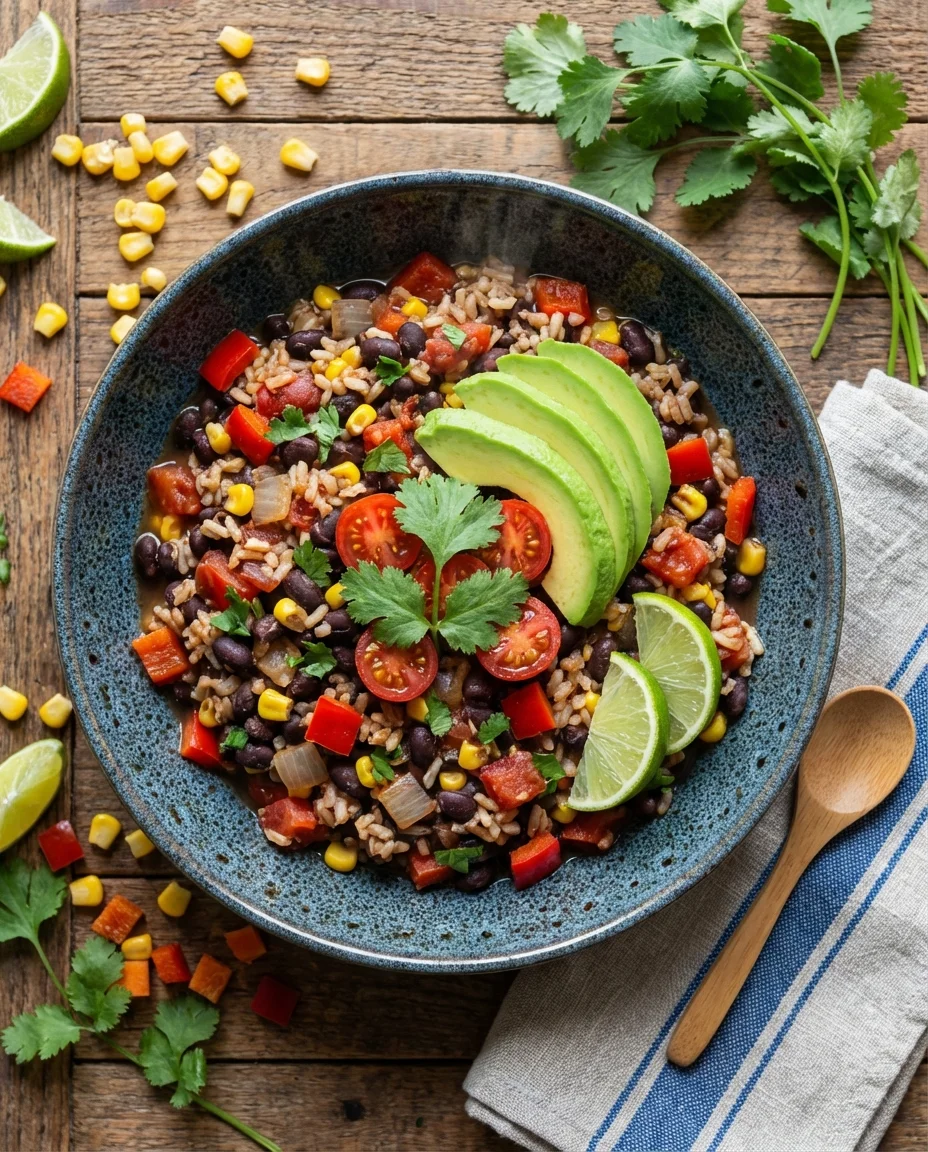 Veggie Loaded Black Beans And Rice