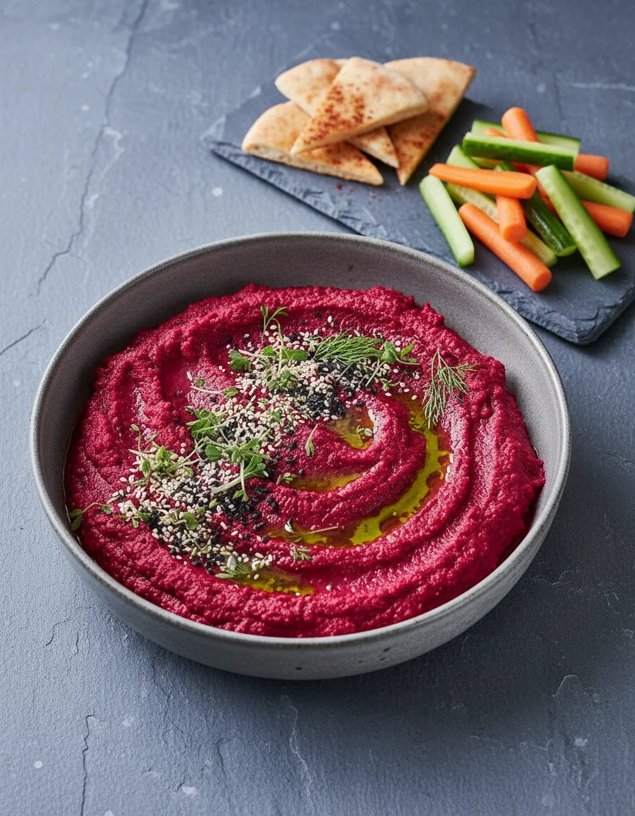 Vibrant Roasted Beetroot Hummus