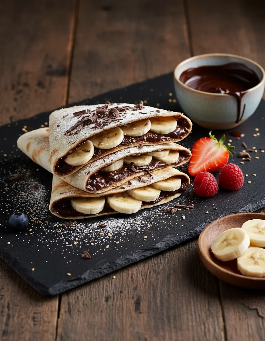 Warm Tahini Chocolate Banana Wrap