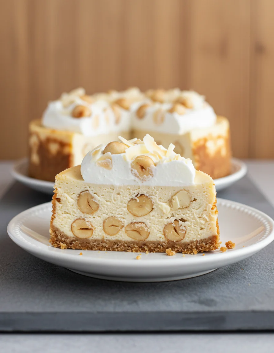 White Chocolate Macadamia Nut Cheesecake